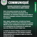 Coupures d'électricité : une société de ciment s'inquiète pour sa production en baisse