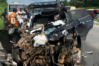 Le reste du véhicule impliqué dans l'accident
