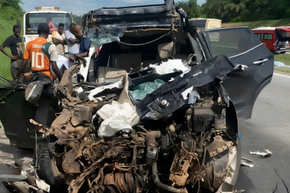 Le reste du véhicule impliqué dans l'accident