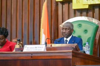 Adama Bictogo, président de l’Assemblée nationale a présidé la séance plénière du 6 juin 2024.