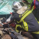 Les épaves de l'accident