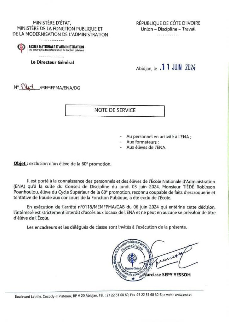 Le communiqué