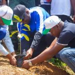 Des membres de l'AEEMCI plantant un arbre