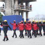 Les pompiers lors du défilé de célébration