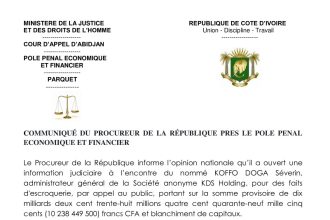 Le communiqué du Procureur de la République