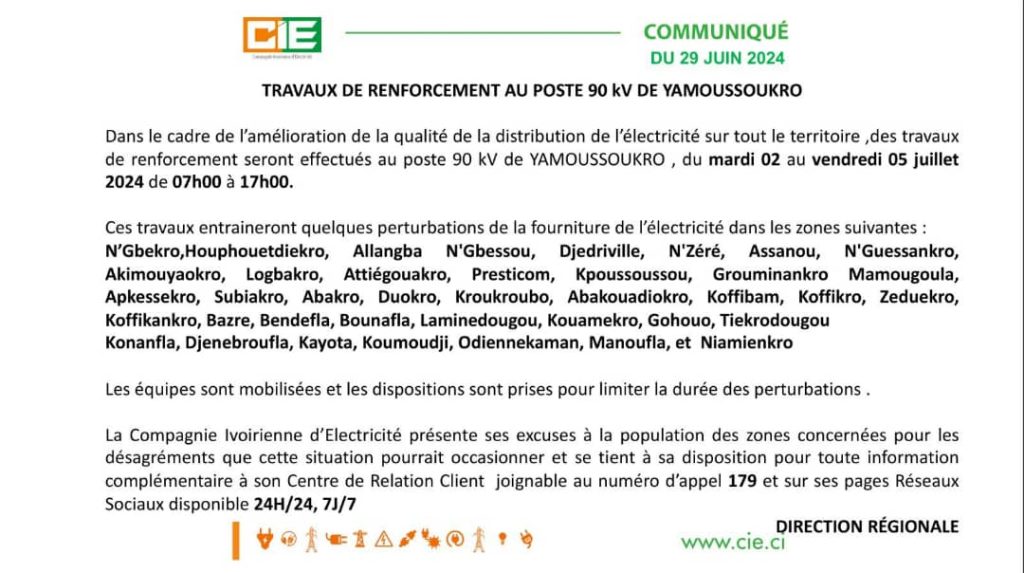 Le communiqué de la CIE