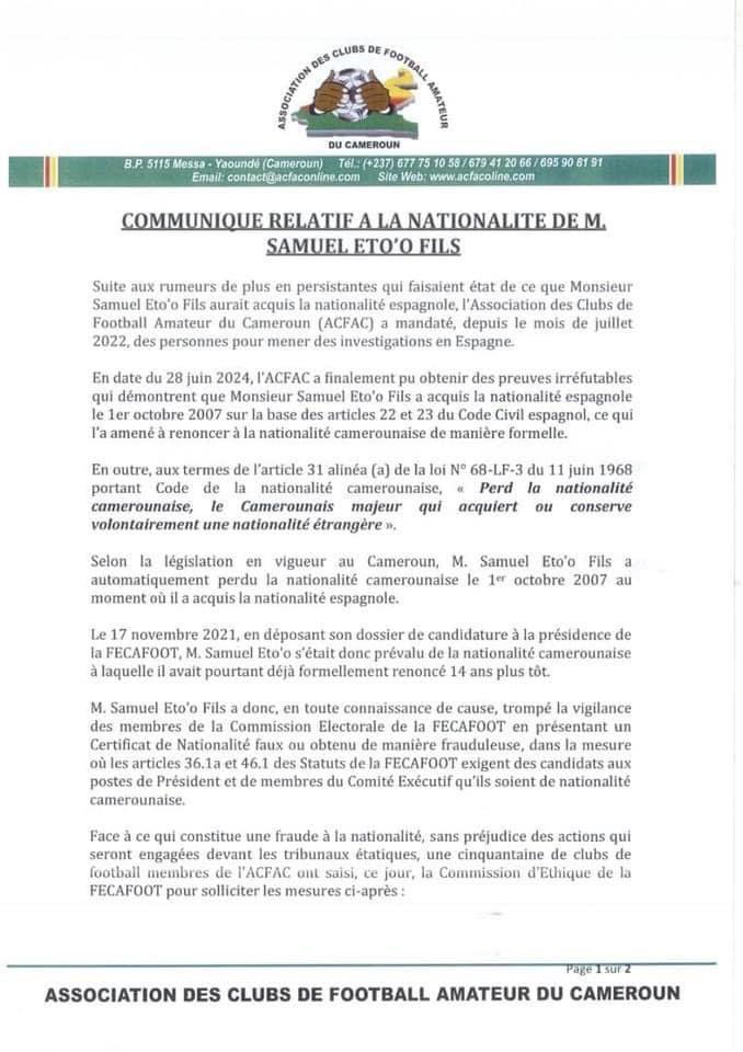 le communiqué