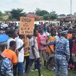 Les manifestants à Hiré