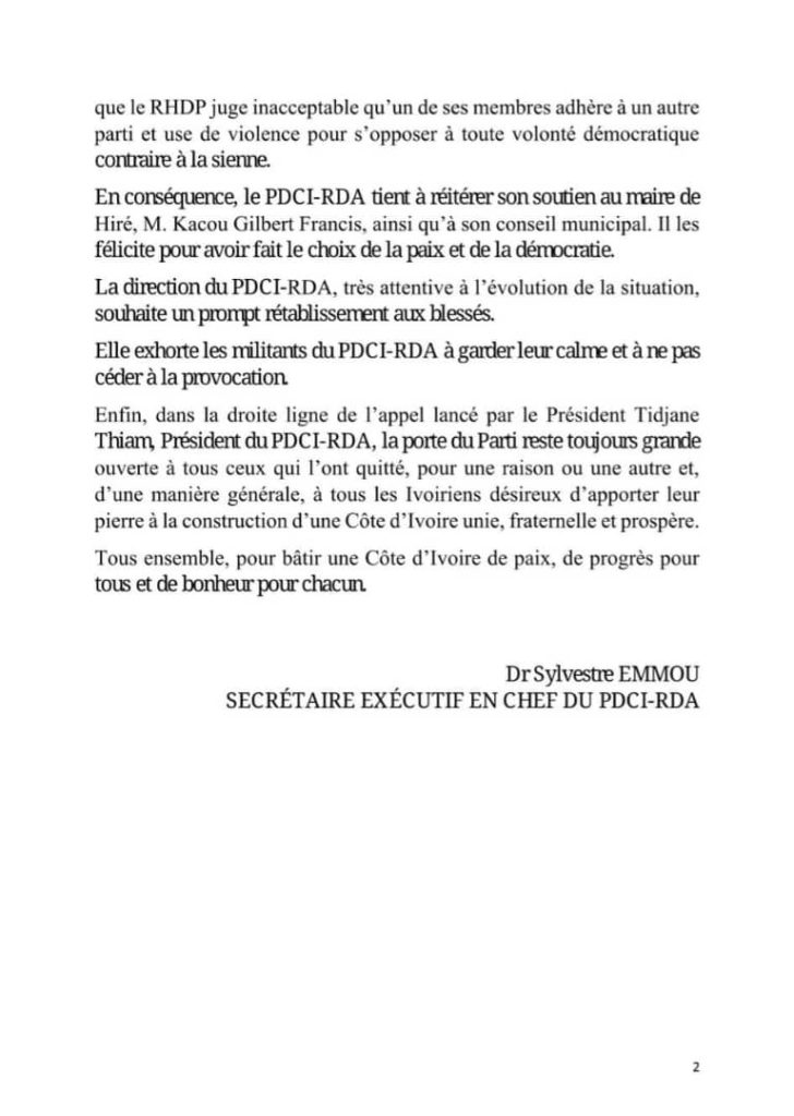 la suite du communiqué