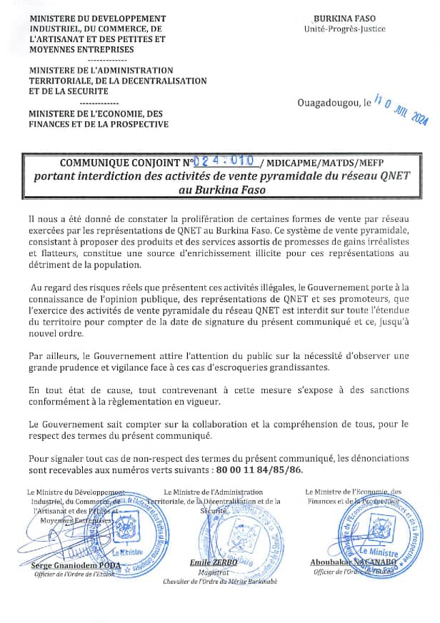 Le communiqué