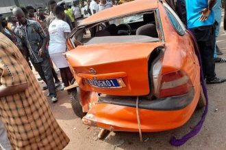 Un véhicule accidenté
