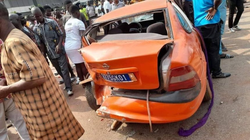 Un véhicule accidenté