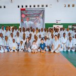 La cinquantaine de maitres de Karaté ayant pris part à ce stage de perfectionnement et de renforcement technique