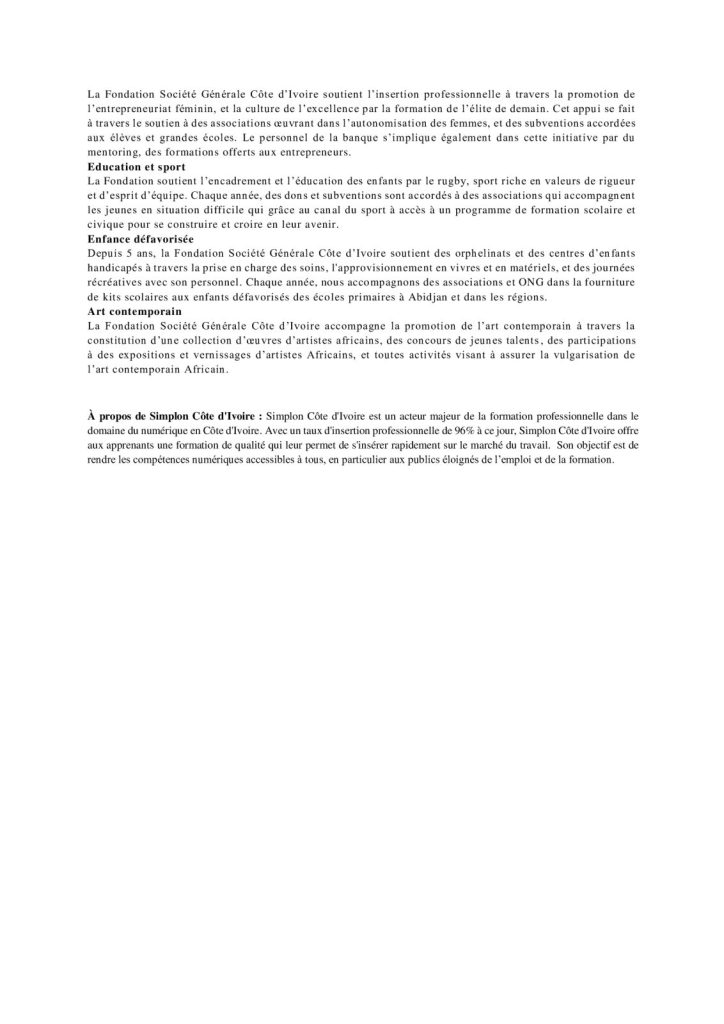 La suite du communiqué