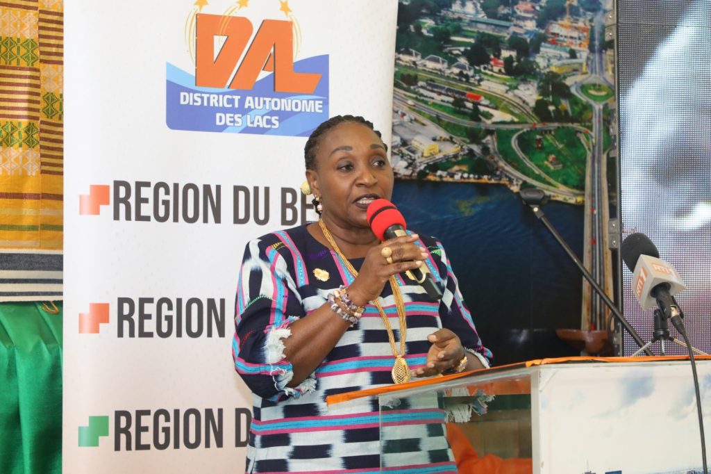 La ministre-gouverneur et initiatrice du N'zrama festival, Raymonde Goudou Coffie