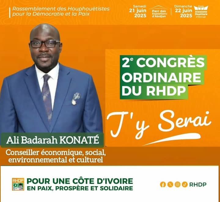 2e congrès ordinaire du RHDP : Ali Badarah Konaté plante le décor de rendez-vous historique