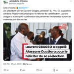 Capture d’écran de la publication du compte "La Dépêche Africaine" sur X