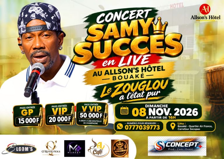 Samy Succès en concert à Bouaké le 8 novembre